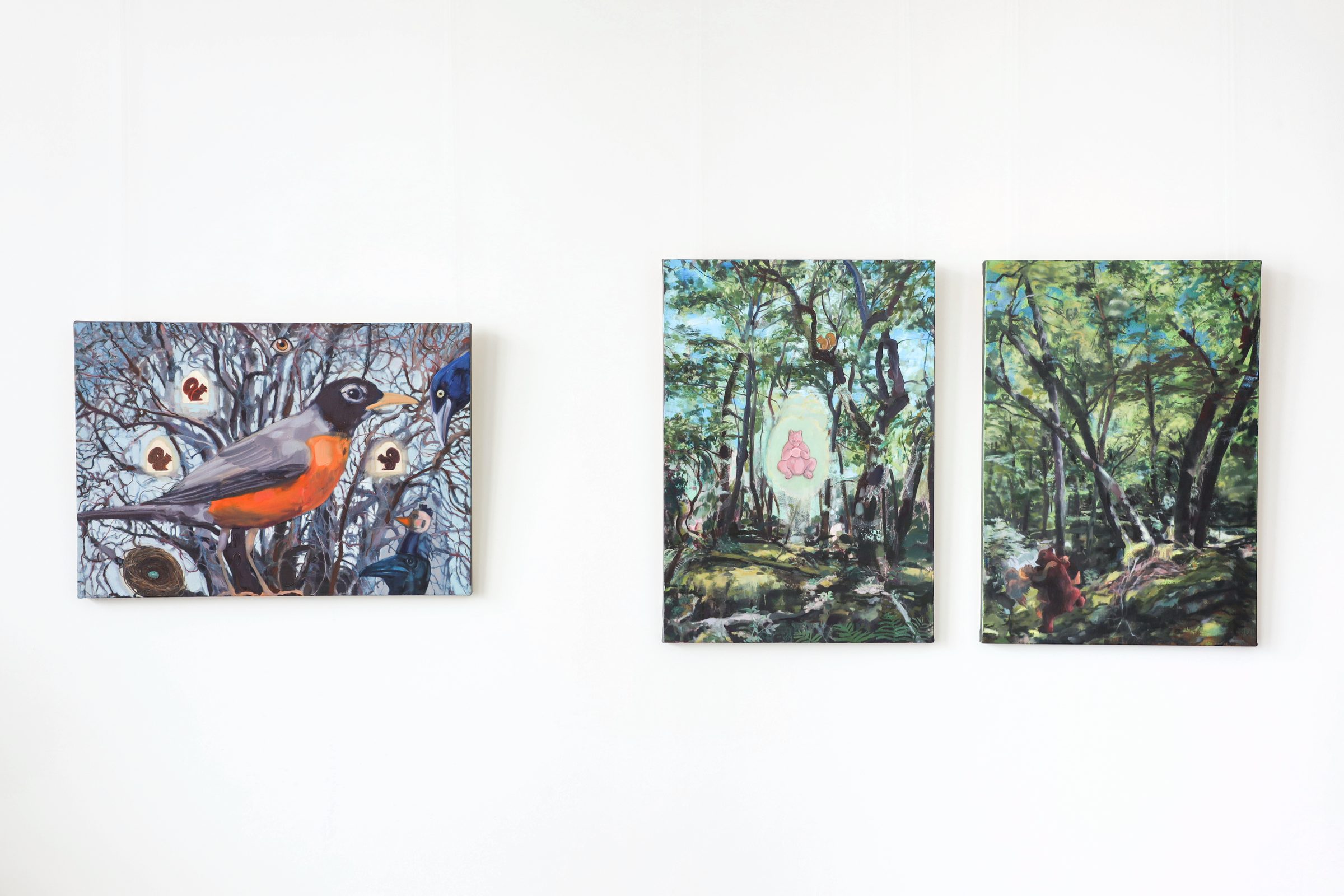 Installation view of myths & mummers at Echo Arts, Bozeman